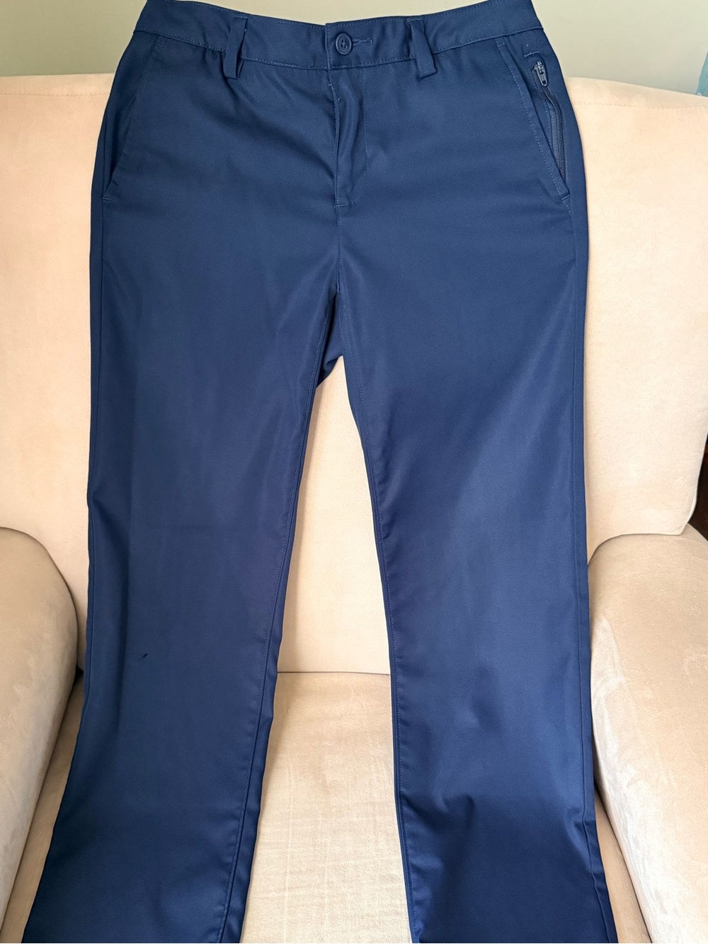 Land’s End Girls Iron Knee Active Performance Chino Pants School Uniform Navy